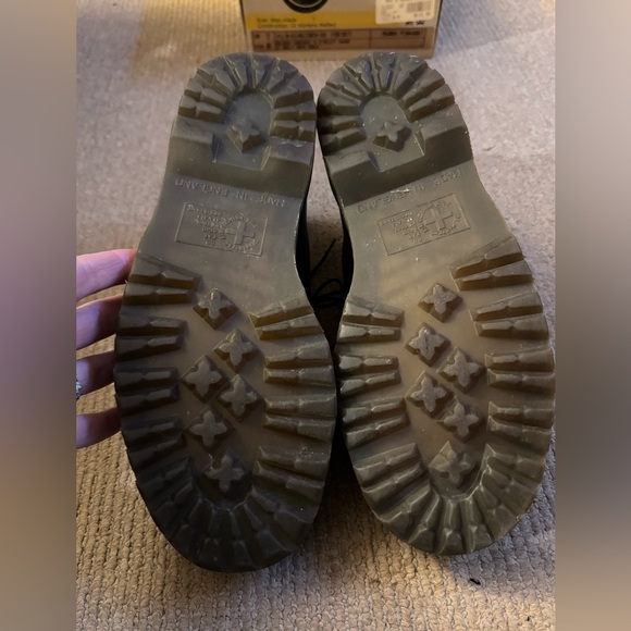 Vintage Dr. Martens Black Leather 1461 Black Leather greasy 3 eyelet Oxford shoe - Picture 9 of 10